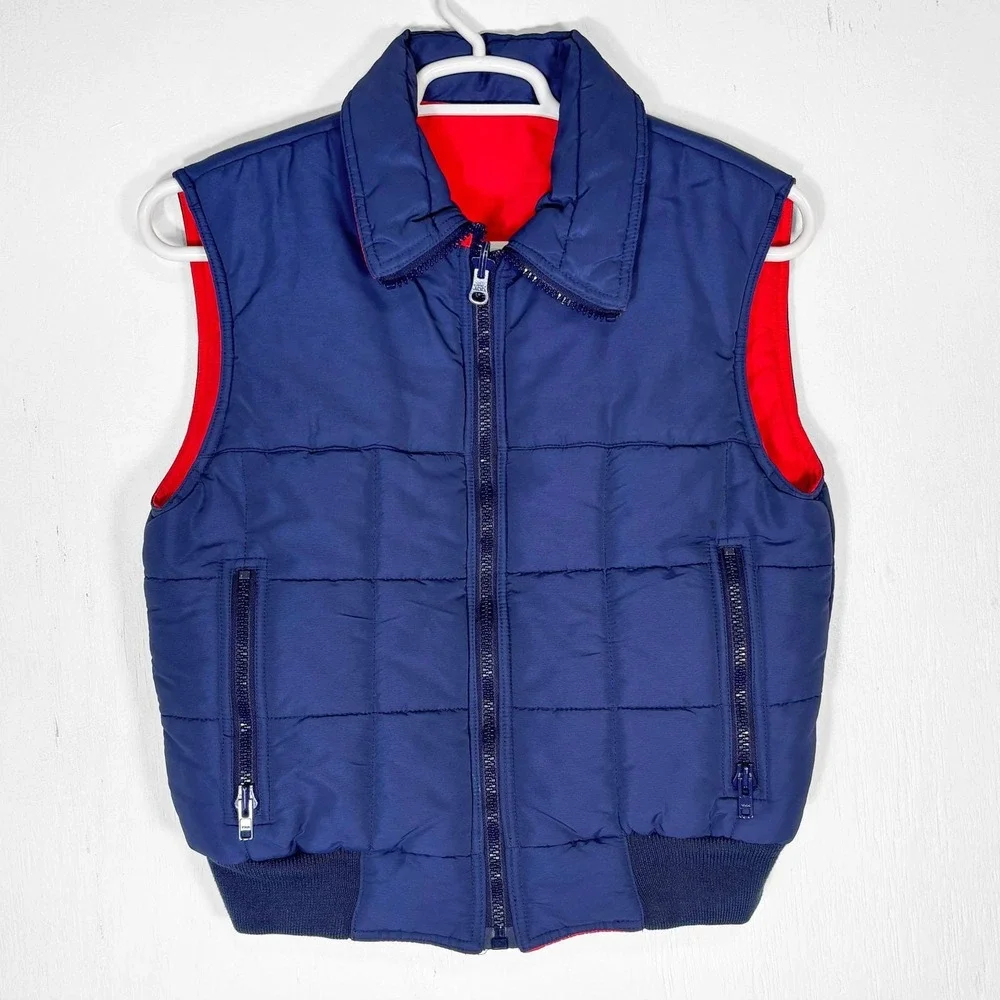Vintage 70s‎ Ossi Reversible Puffer Ski Vest Mens S Western Americana Retro
